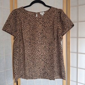 J.Crew Leopard Blouse, Size M